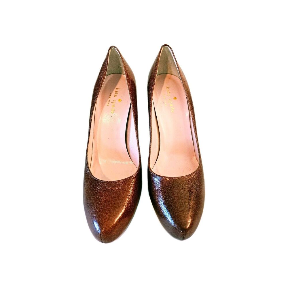 Kate Spade New York Brown Leather Round Toe Stiletto Pumps US 6.5